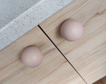 Round light pink drawer knobs for nursery, baby or girls room