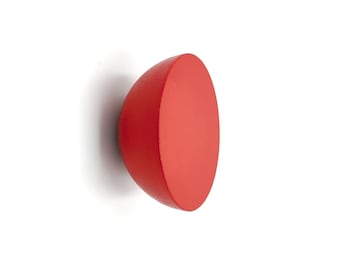 Round flat red drawer knob I Playful renew furniture decor for nursery, boy's or girl's room i More colors