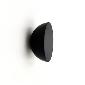 Flat black door knobs made from wood I Round flat furniture hardware I More colors available