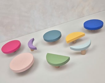 Gancho de pared colorido Fase lunar: Decoración de habitación infantil