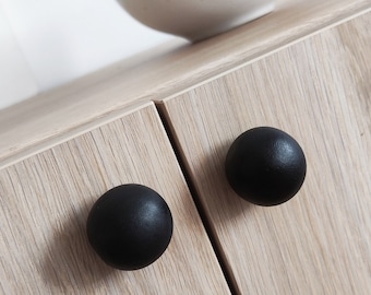 Black round cabinet knob | Matte color, circle shape I For furniture I More sizes I Made in Europe I More colors available