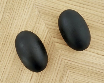 Black oval big cabinet knobs | Egg shaped I Matte finish I Made in Europe I More colors available