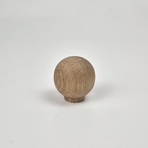 Round Oak Knob 2.3 cm – Solid Wood Drawer Pull, Walnut Option
