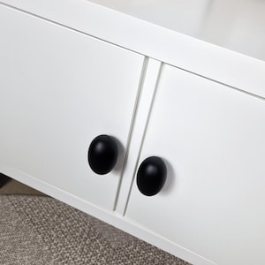 Black Oval Cabinet Knob: Matte Door Handle