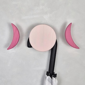 Pink wall Hooks MOON: Girls Room Decor