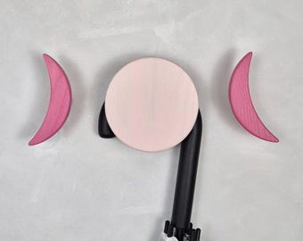 Roze muurhaken MOON: meisjeskamerdecoratie