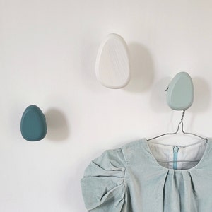 Mint, white wall hooks