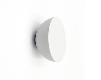 White Cabinet Knob: Round Flat Matte, European Made