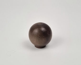 Round Walnut Cabinet Knob 2.3 cm – Solid Wood Drawer Pull