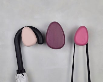 Pink Wall Hook - Drop Shape, Kids Room Decor