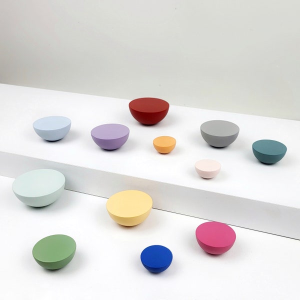 Colorful Round Wood Drawer Knobs - Nursery & Kids Room Decor