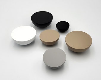 Round flat knob I Black, white, beige or gray furniture replacement knob I More colors available