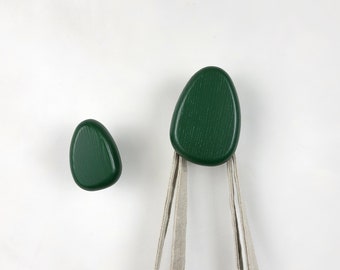 Dark green wall hook DROP I 2 sizes I Green interior decor I More colors available