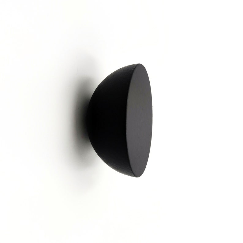 Runder flacher Knopf I Schwarzer, weißer, beige oder grauer Möbelknopf I Weitere Farben erhältlich Schwarz