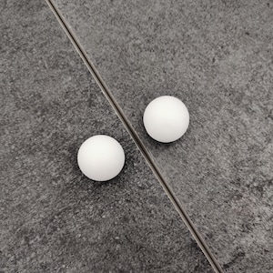 Matte White Cabinet Knob: Round Hardware