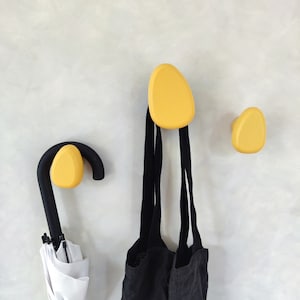 Yellow wall hooks DROP I Playful kids room hook I 2 sizes I More colors available