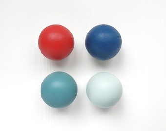 Boutons de meuble ronds colorés pour chambre d'enfant I Rouge, bleu, menthe, turquoise poignées pour chambre d'enfant, salle de classe