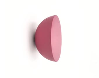 Fuchsia Round Cabinet Knob: Birch Wood Furniture Accessory