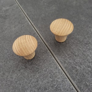 Oak wooden drawer knob I Made in Europe
