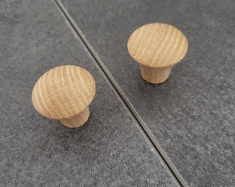 Oak wooden drawer knob I Made in Europe