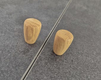 Oak wooden knob for cabinets I Made in Europe
