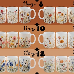 Pressed Flowers Mug, Boho Wildflowers Cottagecore Coffee Mug, Flower Garden Lover, Gift For Her, Botanical, Spring Floral Nature image 4