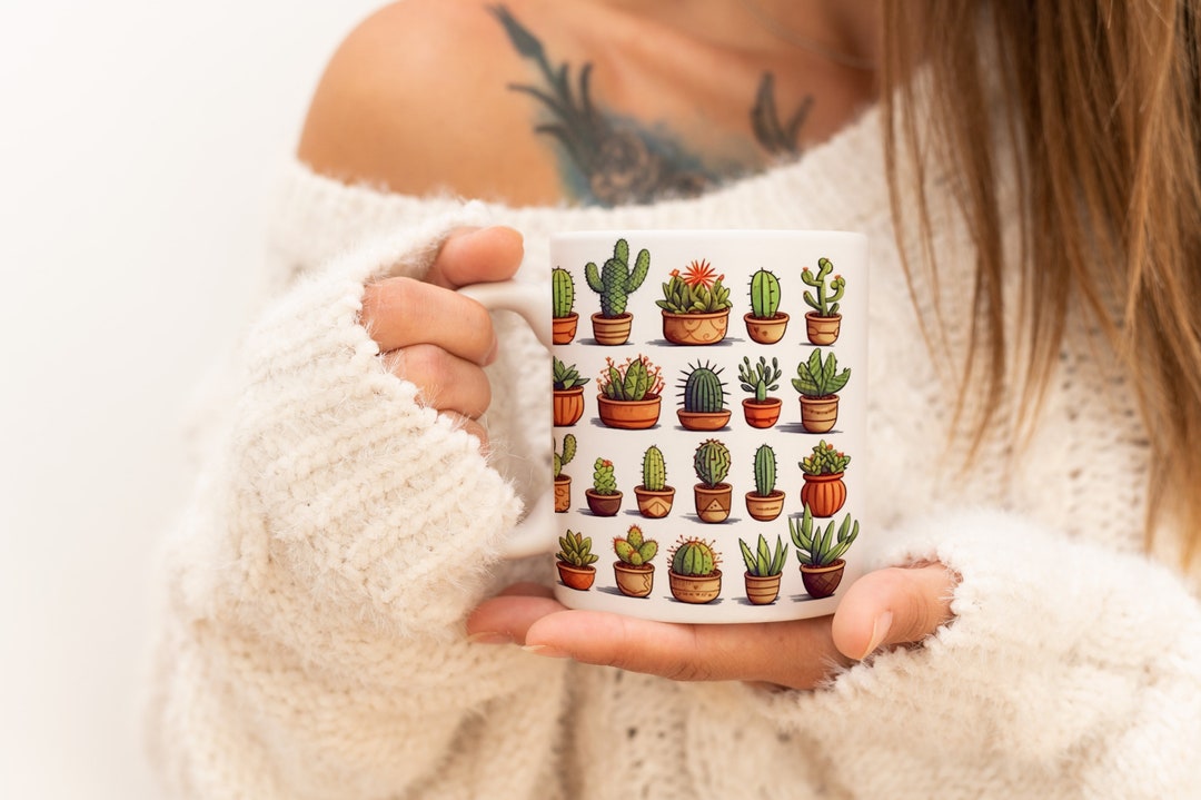 Cactus Coffee Mug Cacti Mug Gift for Her Cacti Mug for Him Etsy