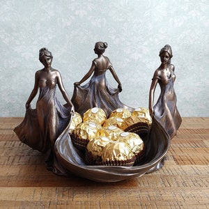 The Three Graces Bowl - Decorative Tray Platter - Decorative Fruit Bowl - Greek Mythology - Gift for Her