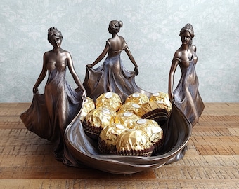 The Three Graces Bowl - Decorative Tray Platter - Decorative Fruit Bowl - Greek Mythology - Gift for Her