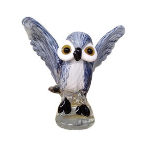 Murano Glass Owl Sculpture – Elegant Handcrafted Figurine for Collectors & Owl Lovers,  Art Glass Sculpture, Collectible Decor