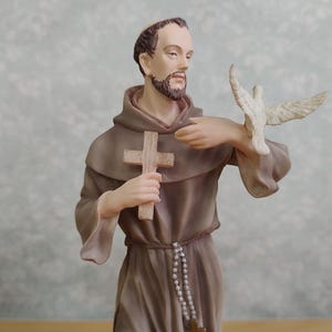 Saint Francis of Assisi Figurine: Bronze Finish Catholic Decor