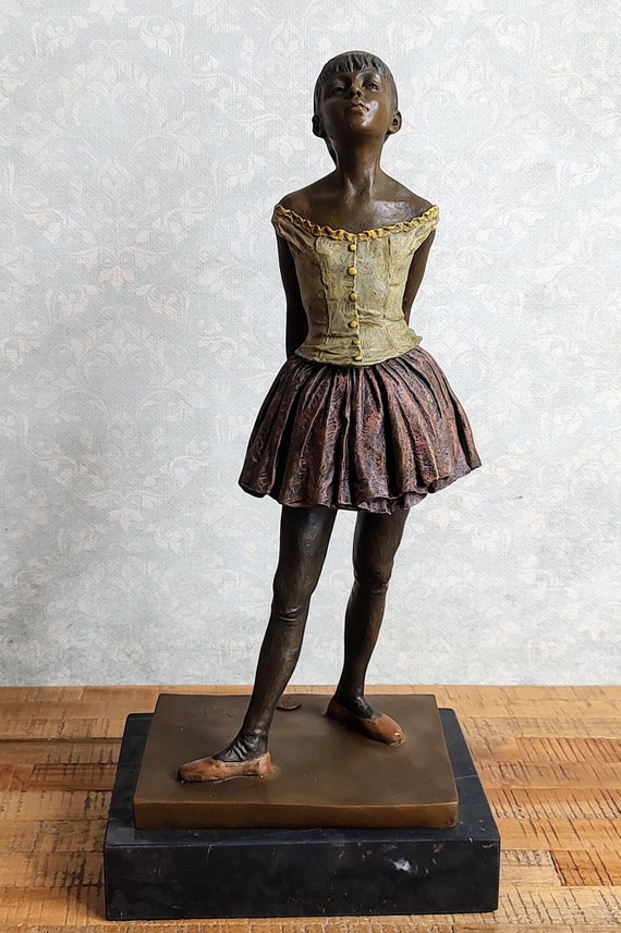 ドイツ19世紀 「Geo.Wagner」フランスアール・デコ　ダンサーブロンズ像 14歳の小さな踊り子の彫刻 エドガー・ドガ 15インチ 38 cm