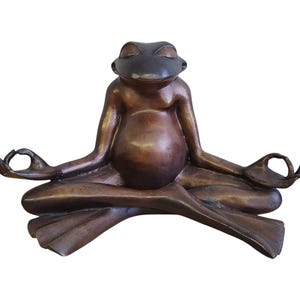 Yoga Frog Meditation Statue – Bronze Zen Frog Sculpture – Handmade Yoga Decor for Home & Garden - Unique Gift Idea - Serenity in Sculpture
