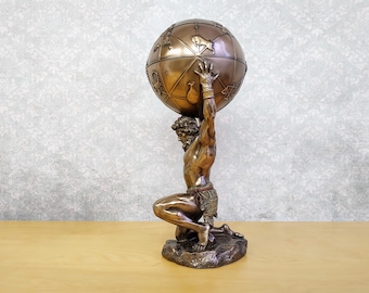 Atlas Carrying the World – Decorative Figurine with Hidden Storage, Greek Titan Trinket Box