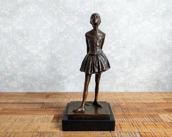 ドガ風ブロンズバレリーナ像 - エレガントなアート装飾（40 cm