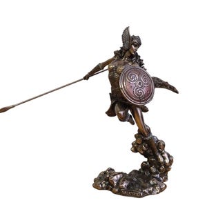 Walküre nordische Göttin Statue - Nordische Kriegerin Maiden Figur, atemberaubende Kaltguss-Harz-Skulptur, mythische Geschenkartikel & Wohndekor