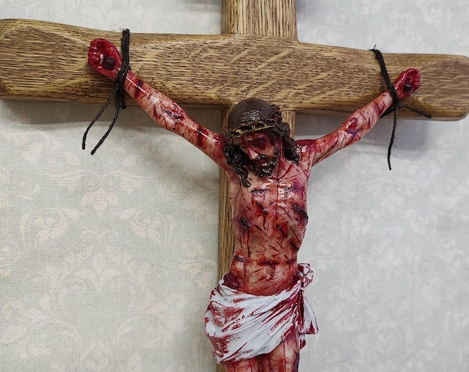 Jesus Crucifix The Passion of the Christ, Realistic Hand-Made Catholic Art, Religious Gift