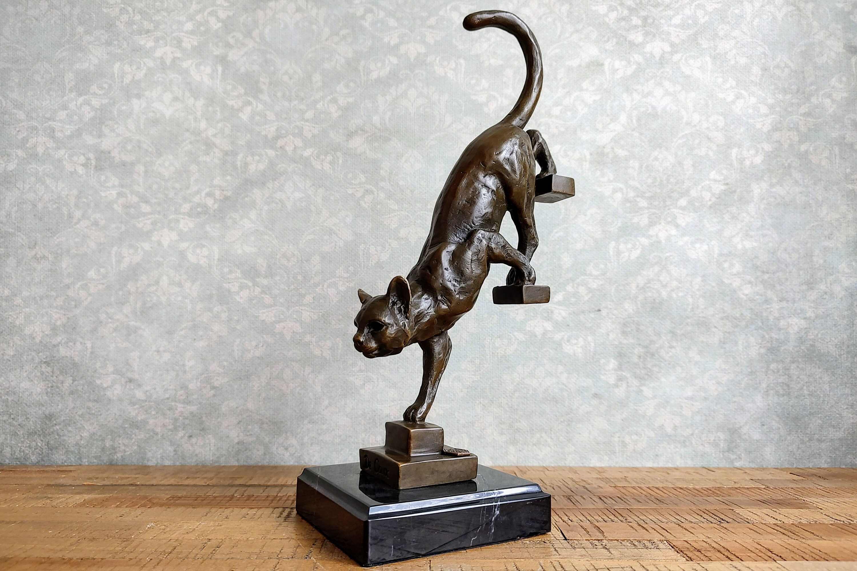 Figuras De Gato De Bronce Del Siglo XIX, Estatuas Raras De Gatos