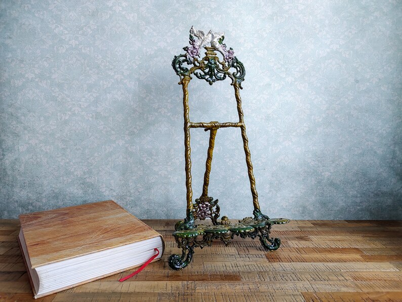 Art Nouveau Cast Iron Easel Wedding Menu Display Stand Book Etsy UK