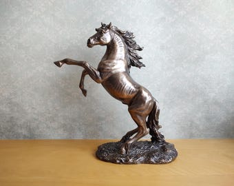 Rearing Horse Statue - Stallion Sculpture for Home Décor - Bronze Finish Sculpture