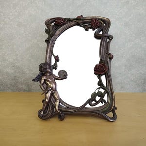 Mirror on Stand - Shabby Chic Decor, Secessionist Aesthetic - Mirror Art Nouveau Look Style - Vanity Mirror - Dressing Table Mirror
