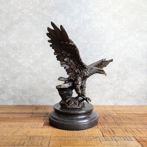 Bronze Sculpture of An Eagle Taking Off with Wings Spread