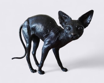 Bronze Sphynx Katzen Skulptur - Elegante Moderne Kunst Figur für Sammler und Katzenliebhaber Bronze Skulptur