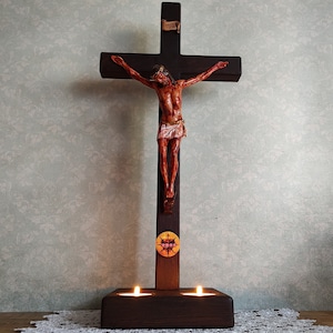 Wall / Table Crucifix for Contemplation Spiritual Reflection 40cm 15 inch Home Altar Lent Devotions Meditation on the Cross of Jesus
