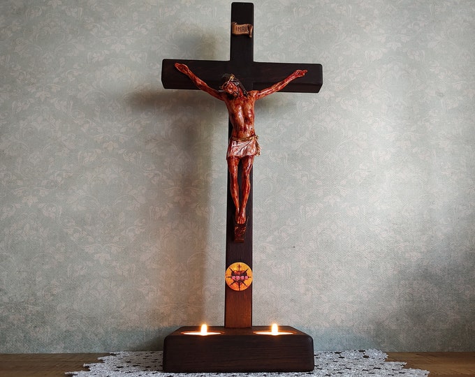 Wall / Table Crucifix for Contemplation Spiritual Reflection 40cm 15 inch Home Altar Lent Devotions Meditation on the Cross of Jesus