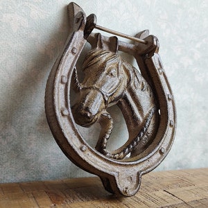 Horse Head Door Knocker Vintage Style Cast Iron Door Knocker - Front Door Decor