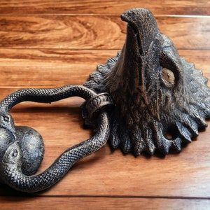 Cast Iron Eagle Door Knocker: Vintage Style Front Porch Decor