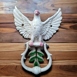 White Dove Door Knocker - Summer House Decor - Door Knockers for Front Door Porch -Animal Decor - Vintage Style Door Knocker