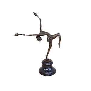 Art Deco Bronze Ballerina Statue: Tänzerin Skulptur