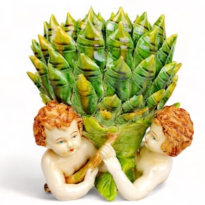 Artichoke-shaped pot Porcelain flower pot Ceramic flower vase Angels porcelain statue Porcelain bowl